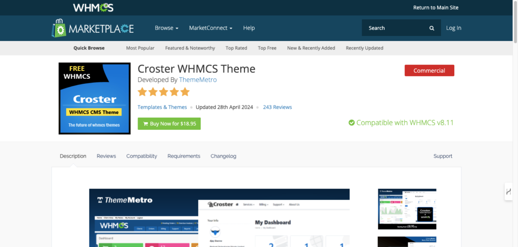 Croster WHMCS Theme Overview