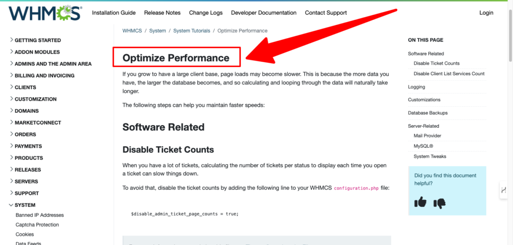 WHMCS Performance Monitoring